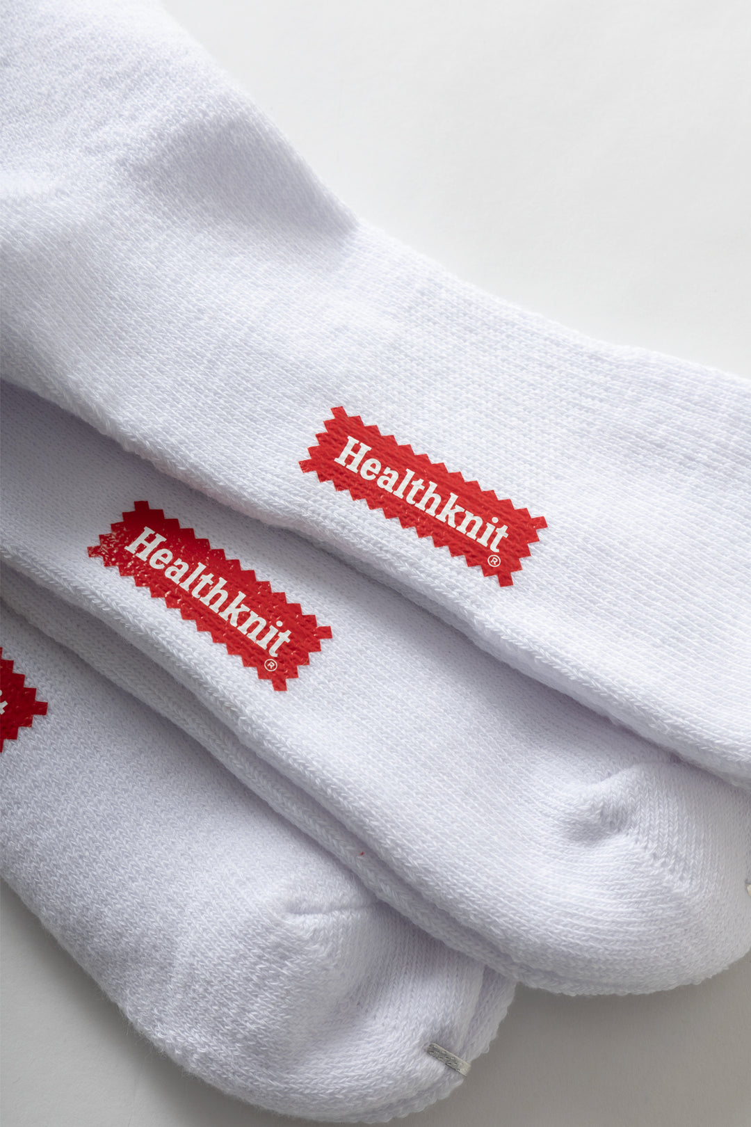 Healthknit - 3 Pack Crew Socks - White Classic Stripe
