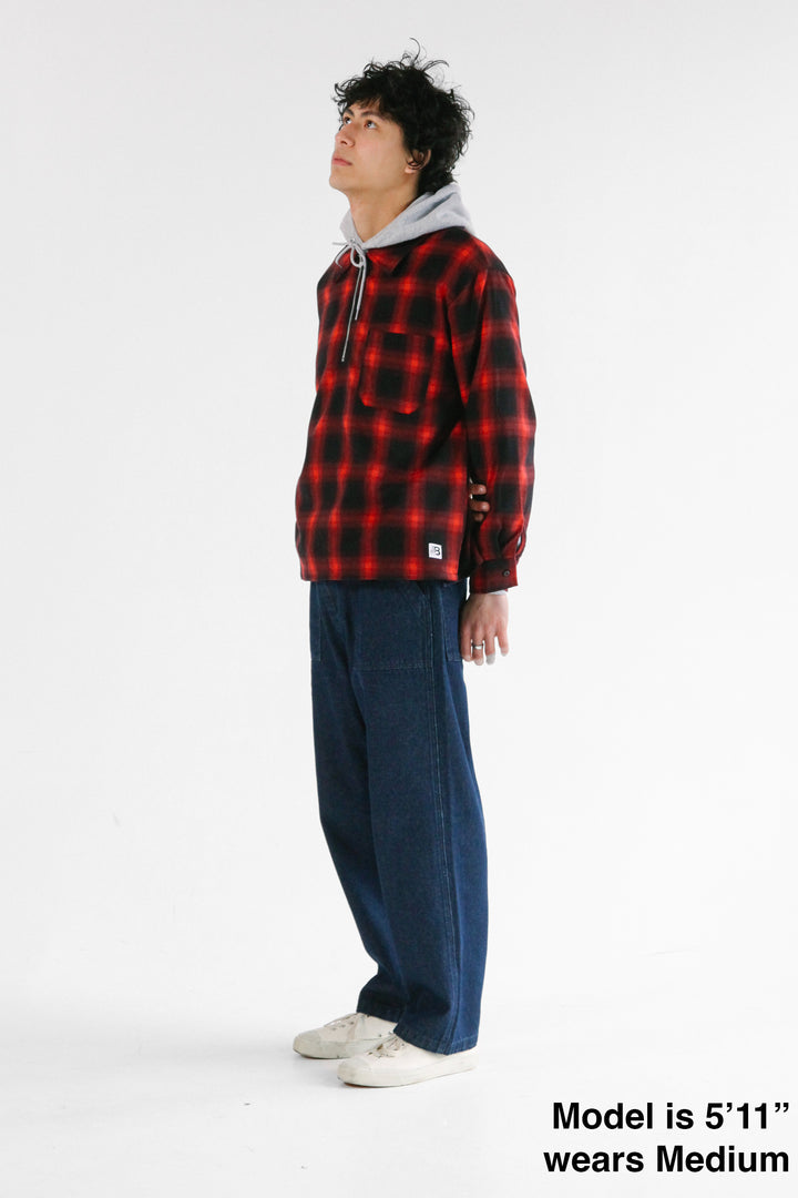 Blacksmith - Shadow Plaid Quarter Zip - Black/Red