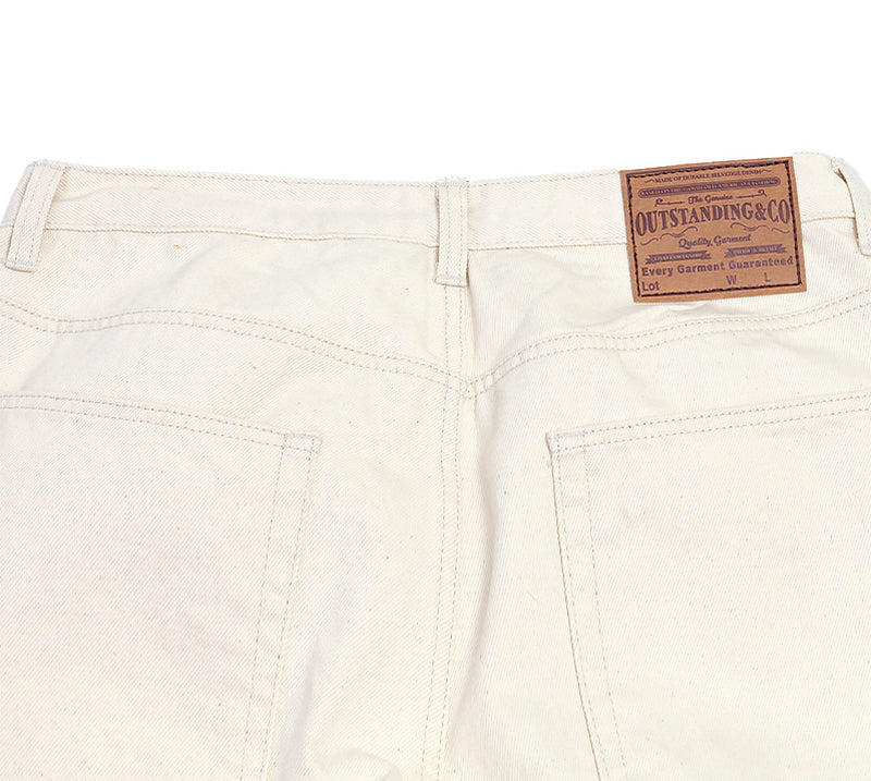 Outstanding & Co. - Wide Washed Jeans - Oatmeal