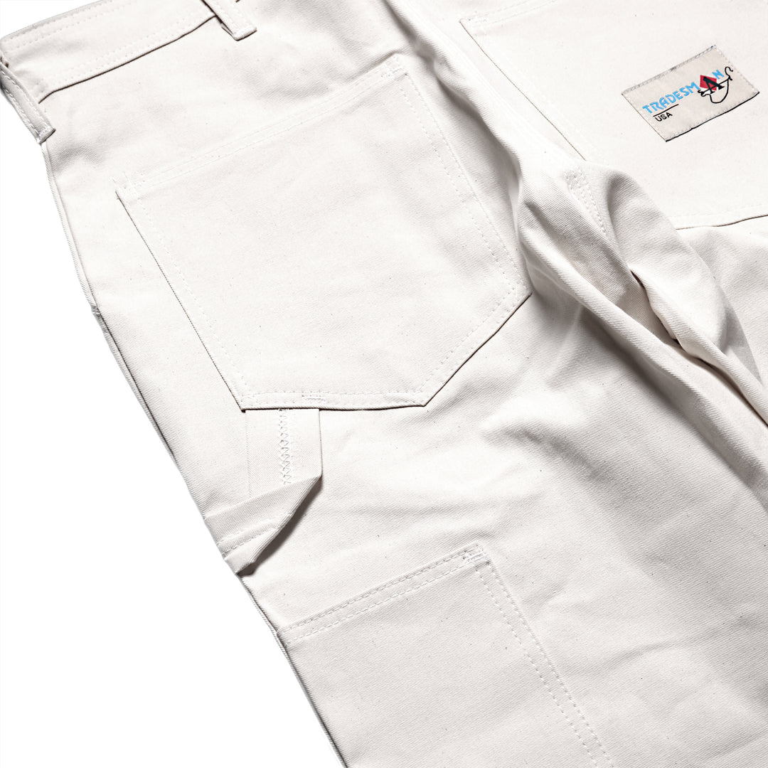 Ace Drop Cloth Tradesman Carpenter Pants - White