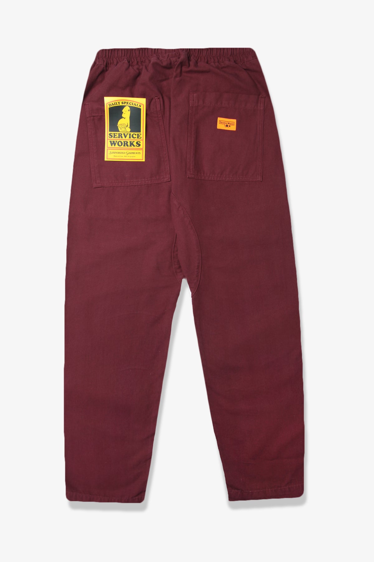 Service Works Classic Chef Pants Burgundy Blacksmith Store