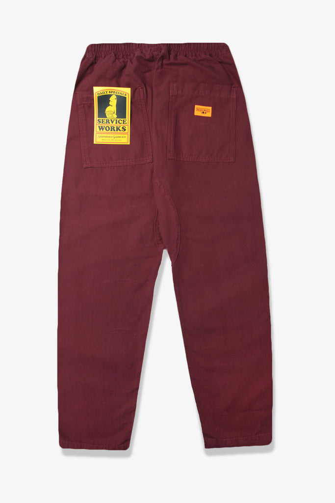 Service Works - Classic Chef Pants - Burgundy
