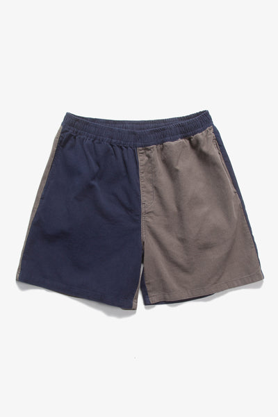【高価値】 corduroy-easy-shorts-navy-grey パンツ