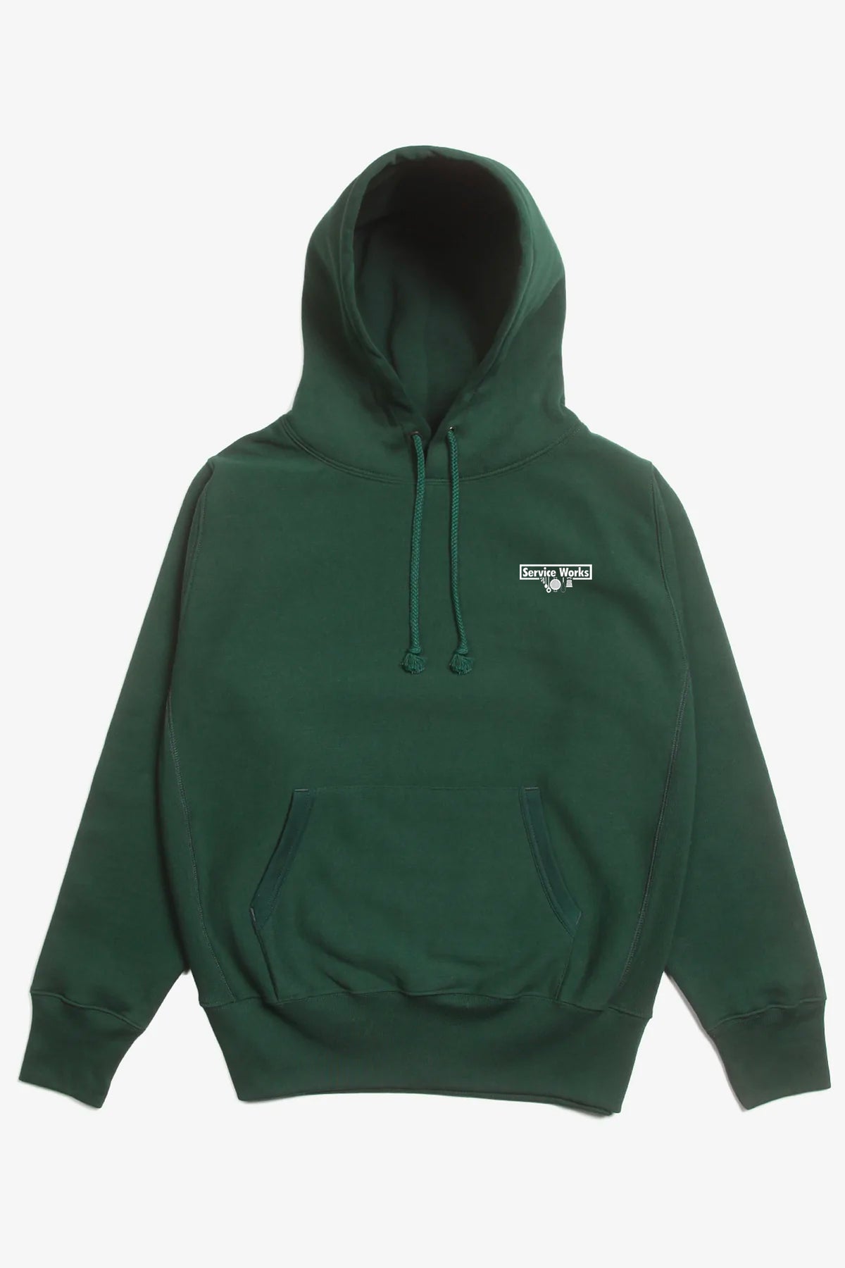 Service Works Heavyweight Logo Hoodie Forest Green Blacksmith Store