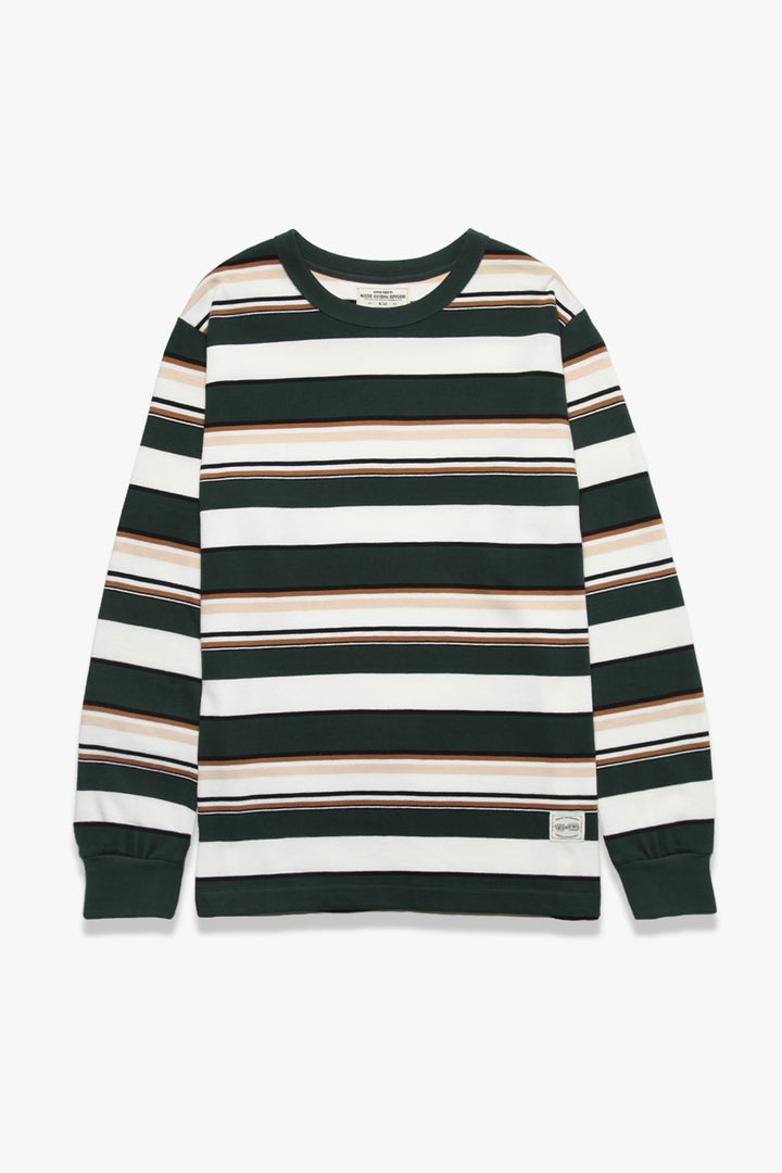 Okonkwo MFG - Long Sleeve Striped Tee - Green/White