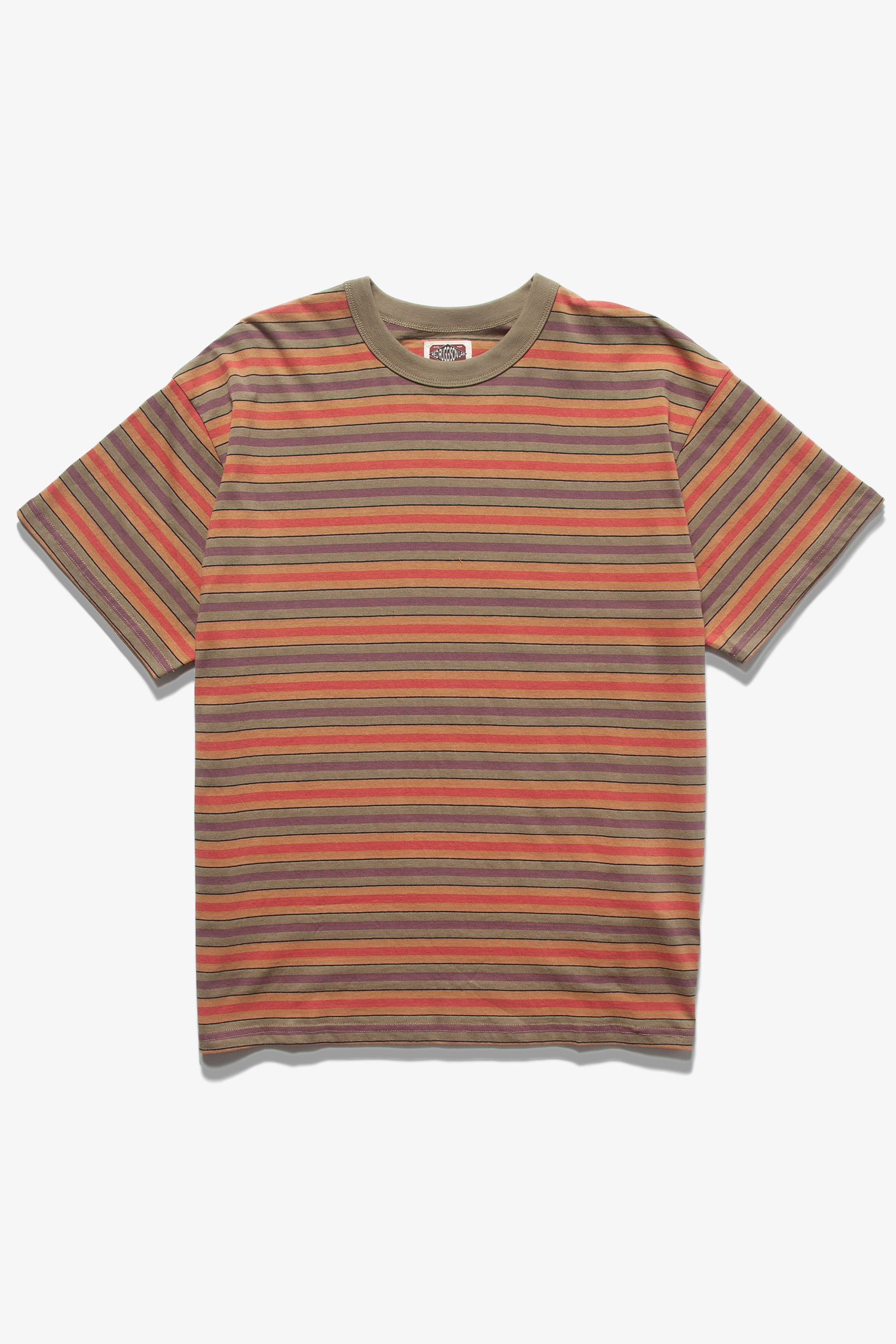 Red Ruggison - 90's Striped T-Shirt - Moss/Yellow
