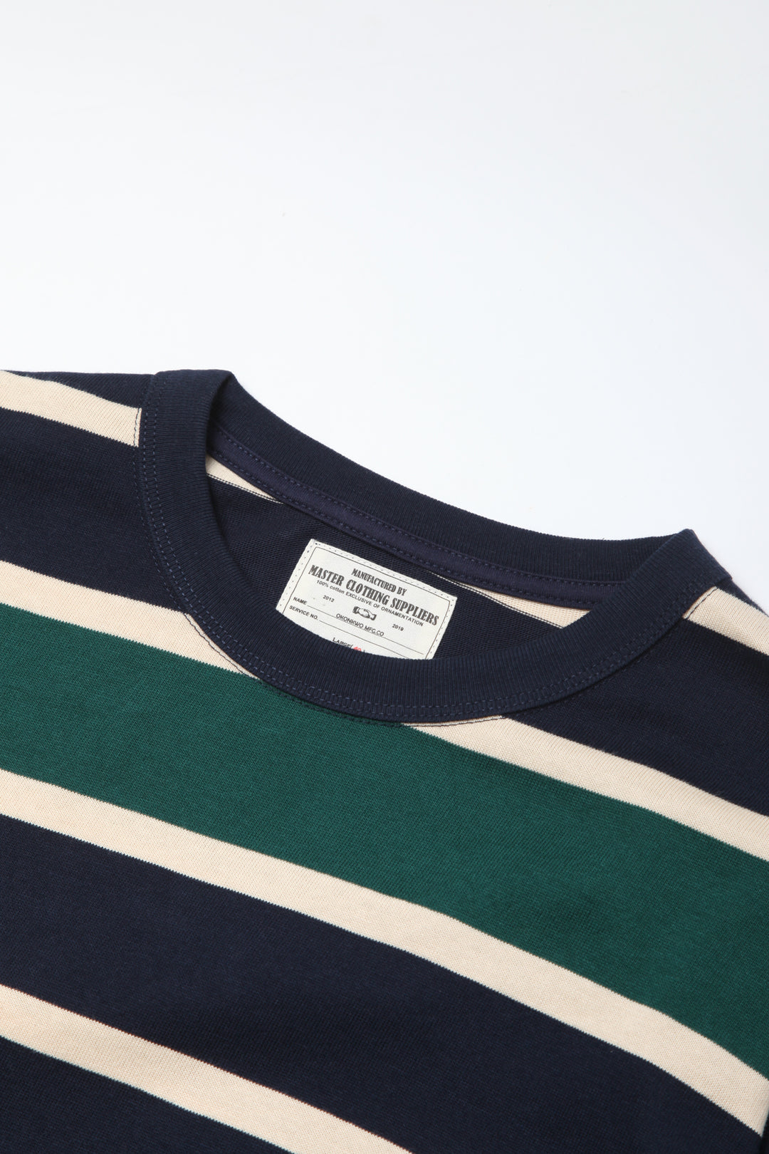 Okonkwo MFG - Long Sleeve Striped Tee - Navy/Forest