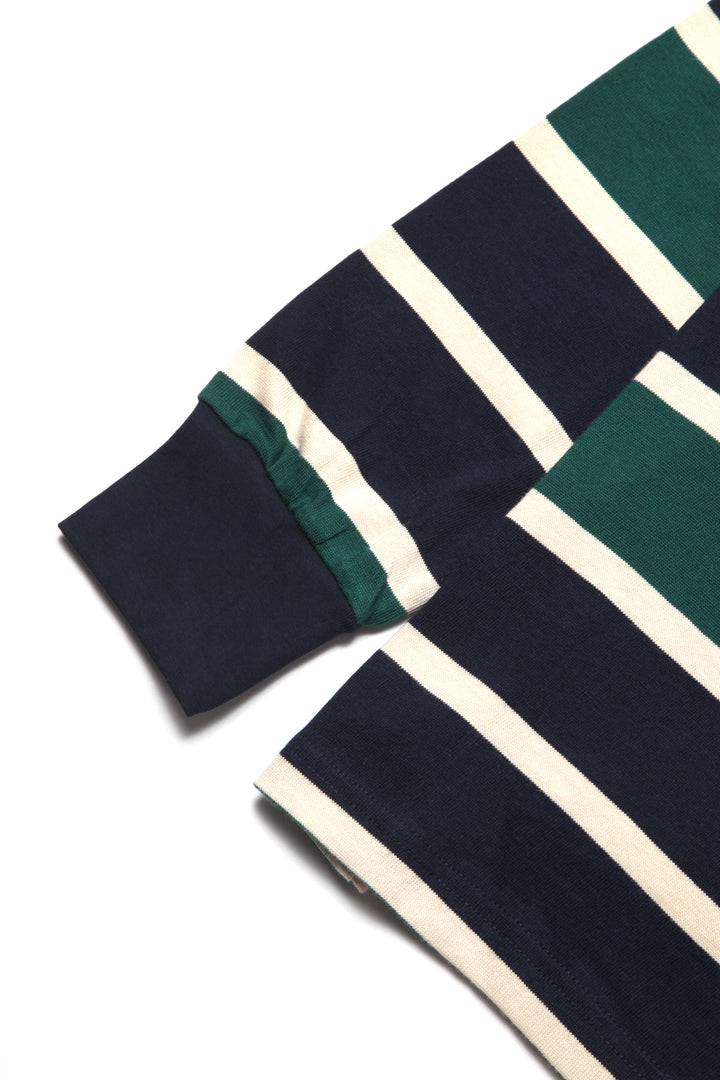 Okonkwo MFG - Long Sleeve Striped Tee - Navy/Forest