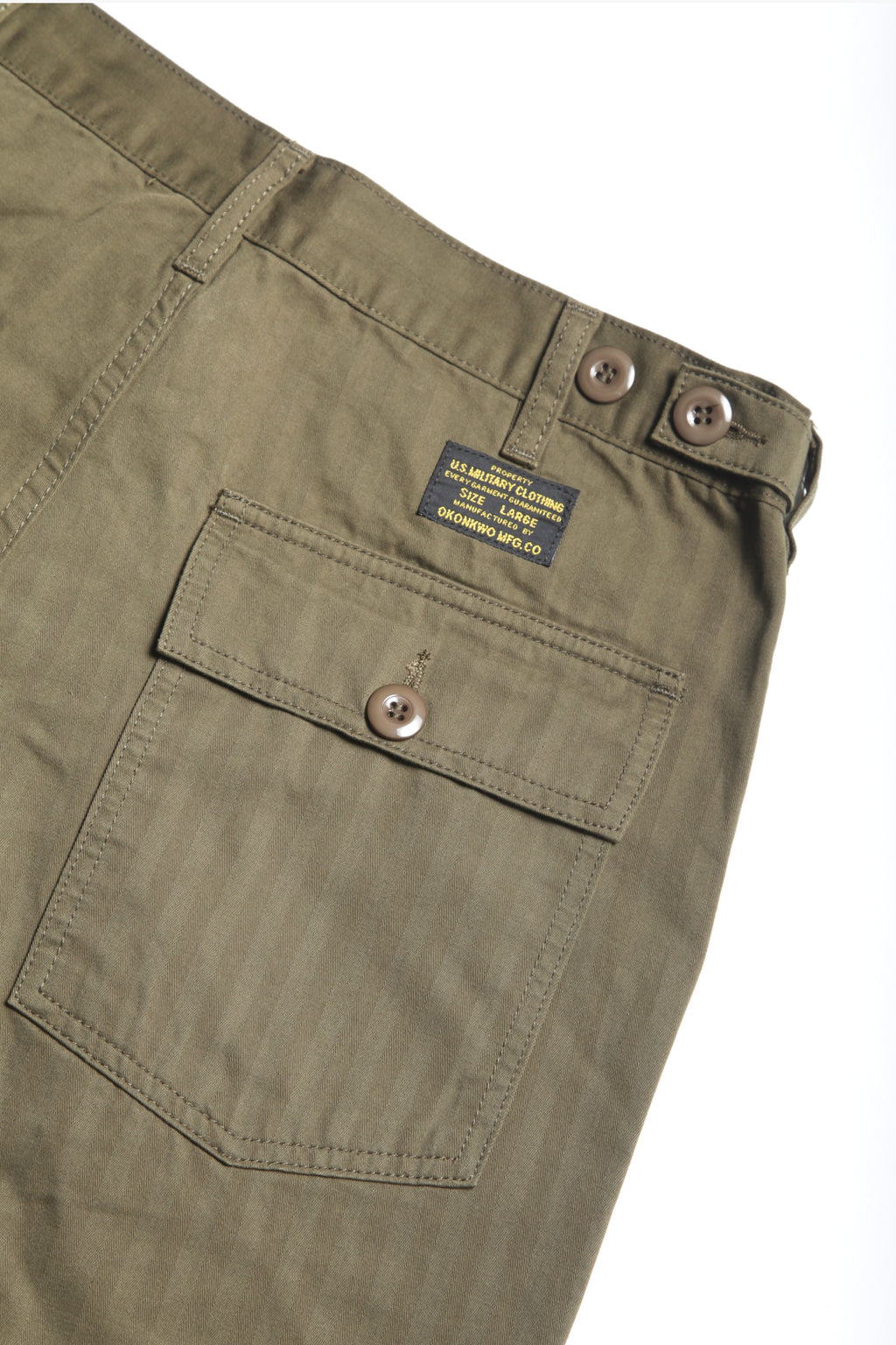 Okonkwo MFG - OG107 Fatigue Pants - Olive Herringbone | Blacksmith Store