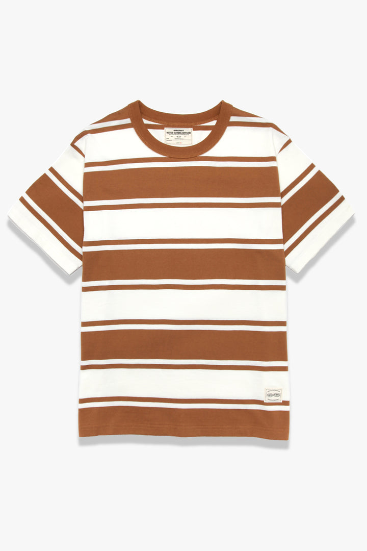 Okonkwo MFG - Short Sleeve Striped Tee - Brown/White