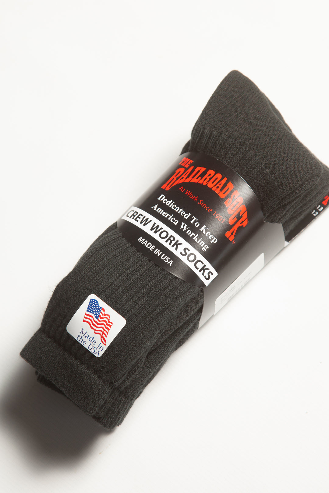 Railroad Sock - 3 Pack Crew Socks - Black