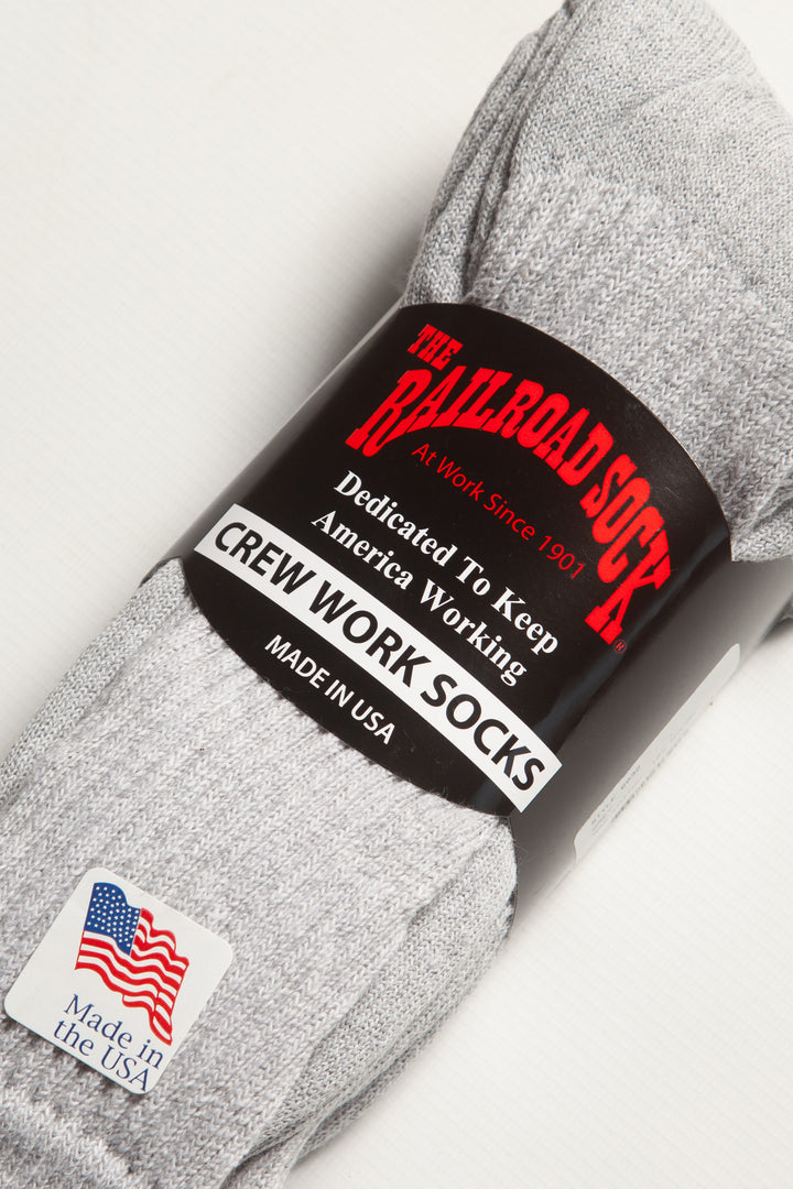 Railroad Sock - 3 Pack Crew Socks - Grey