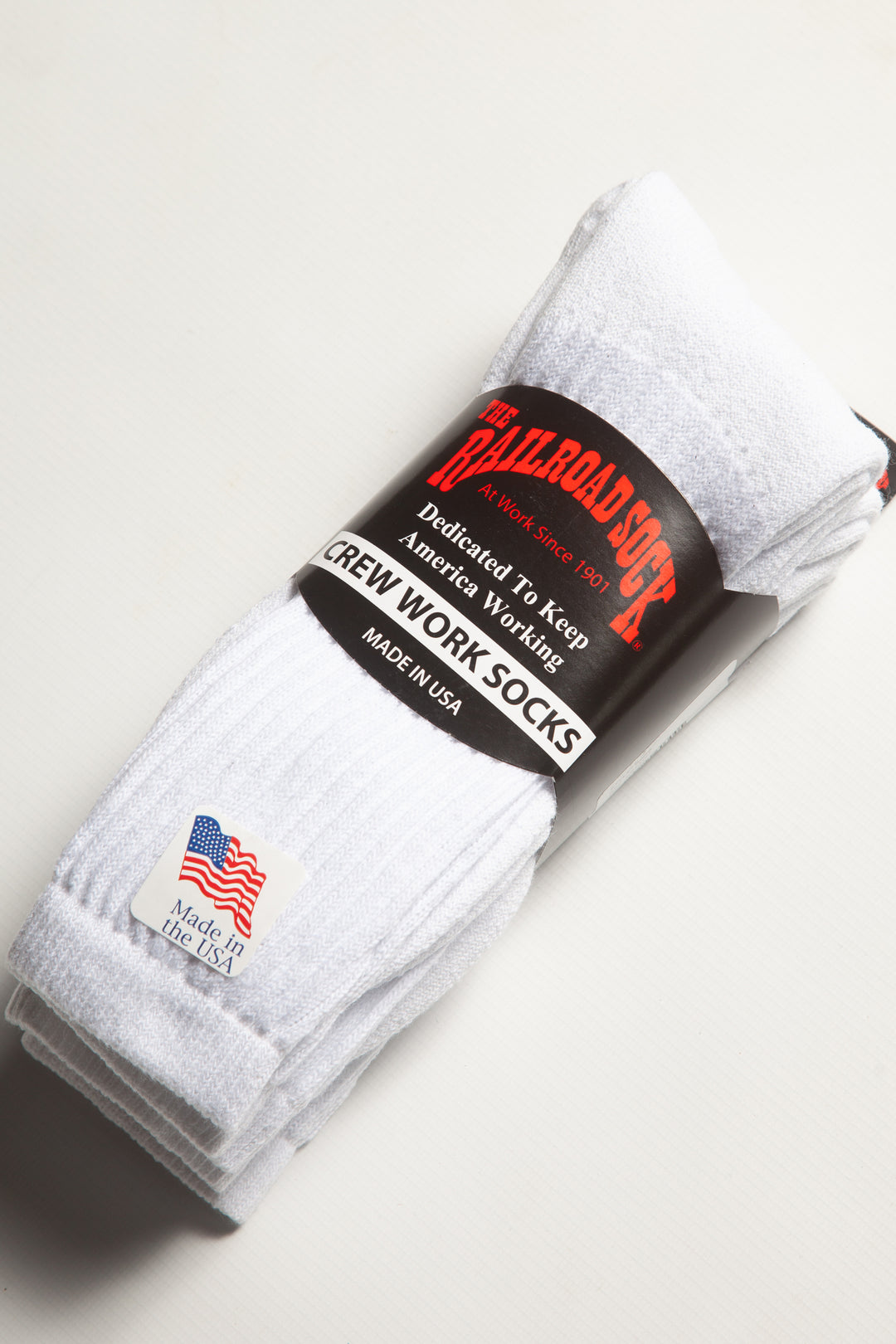 Railroad Sock - 3 Pack Crew Socks - White