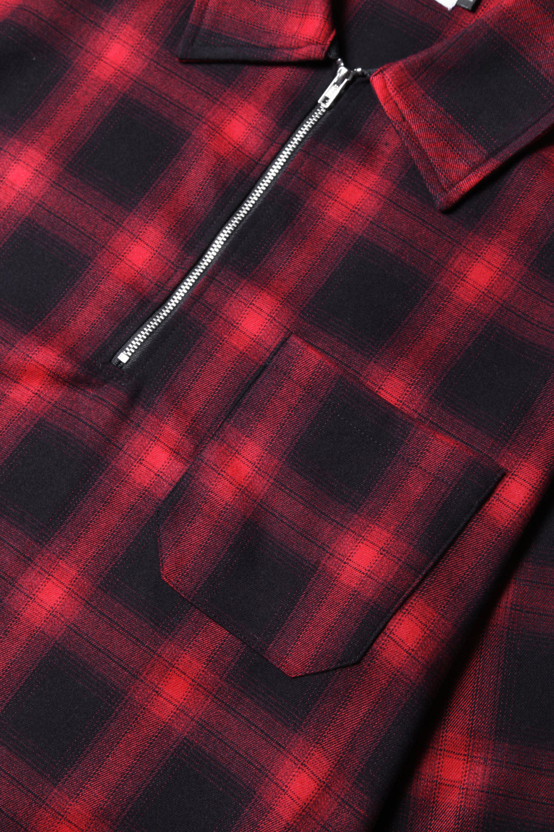 Blacksmith - Shadow Plaid Quarter Zip - Black/Red