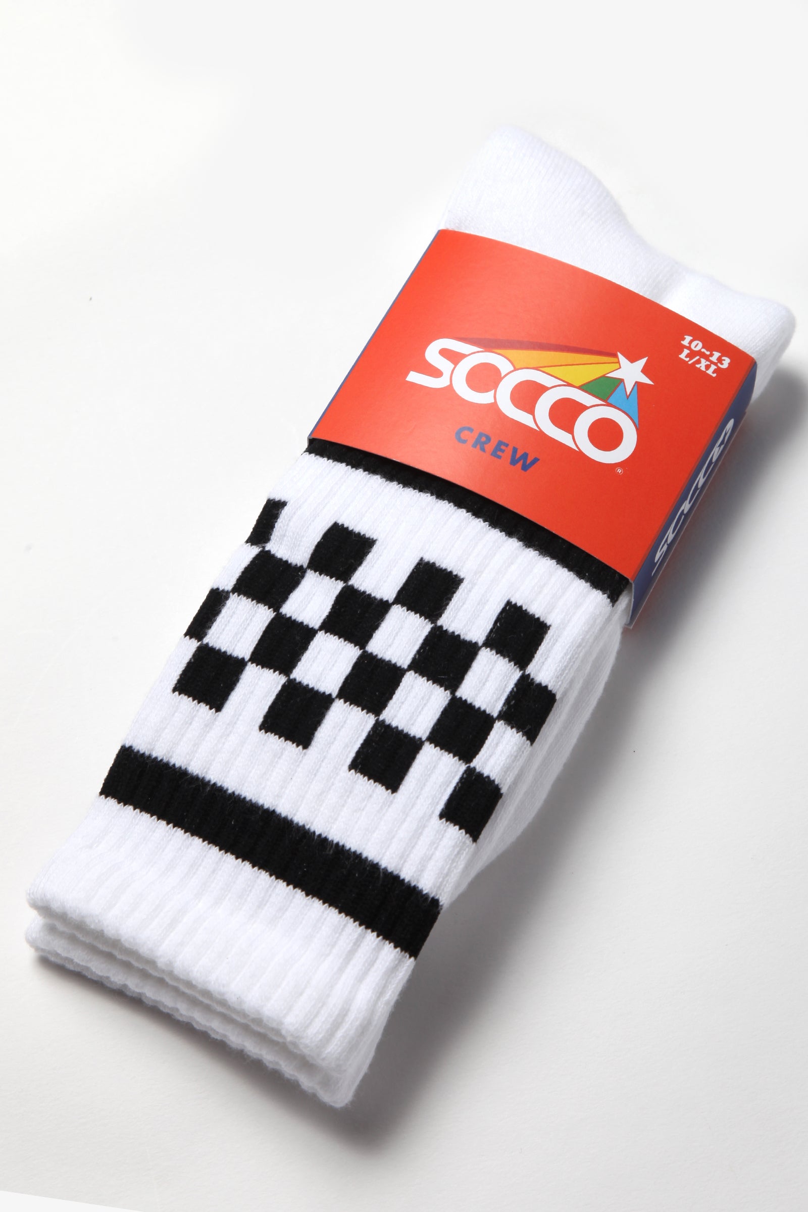 Socco - Checkerboard Crew Socks - Black/White