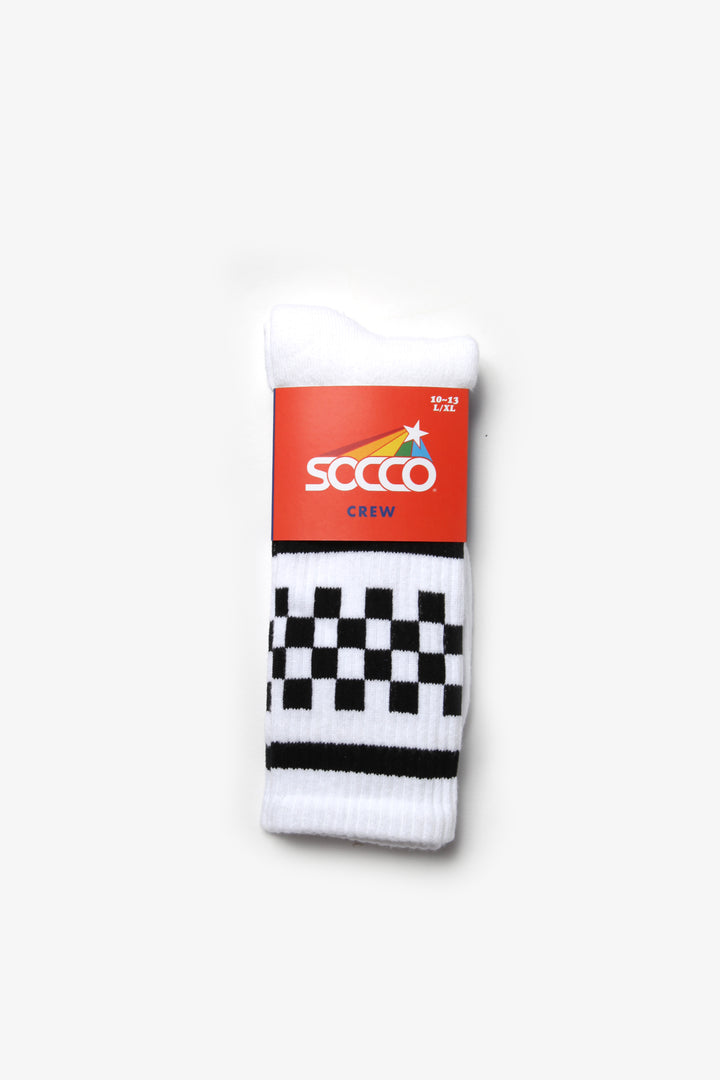 Socco - Checkerboard Crew Socks - Black/White