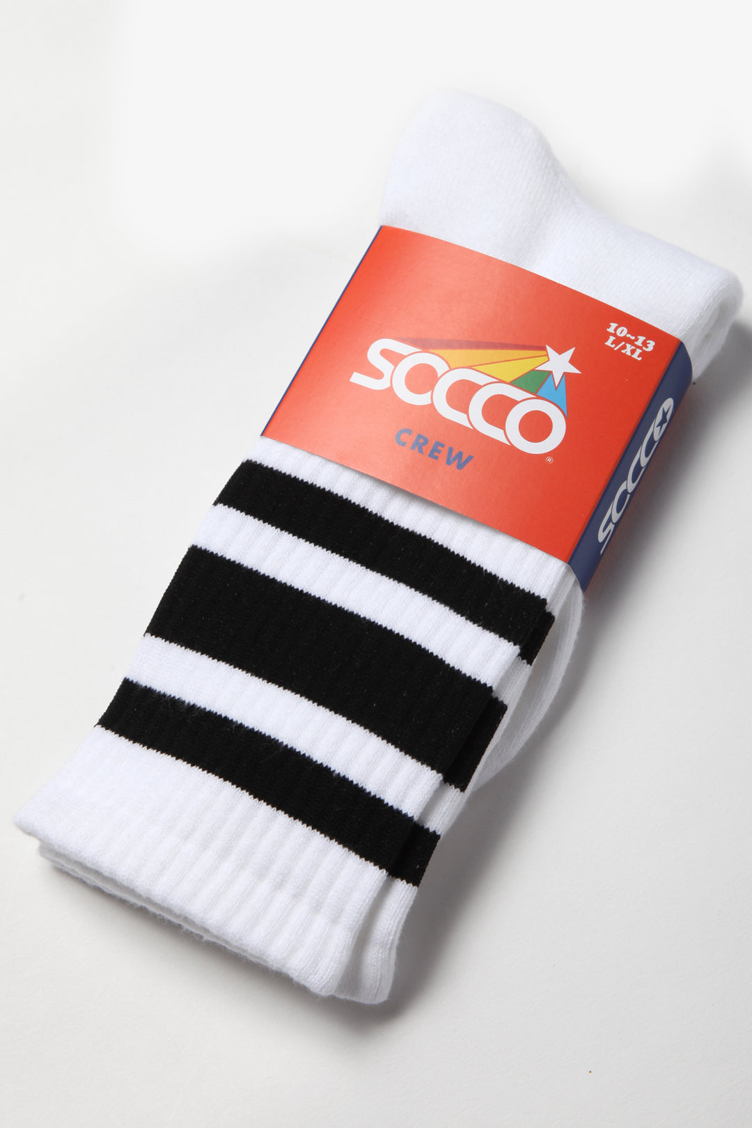 Socco - Striped Crew Socks - Black/White