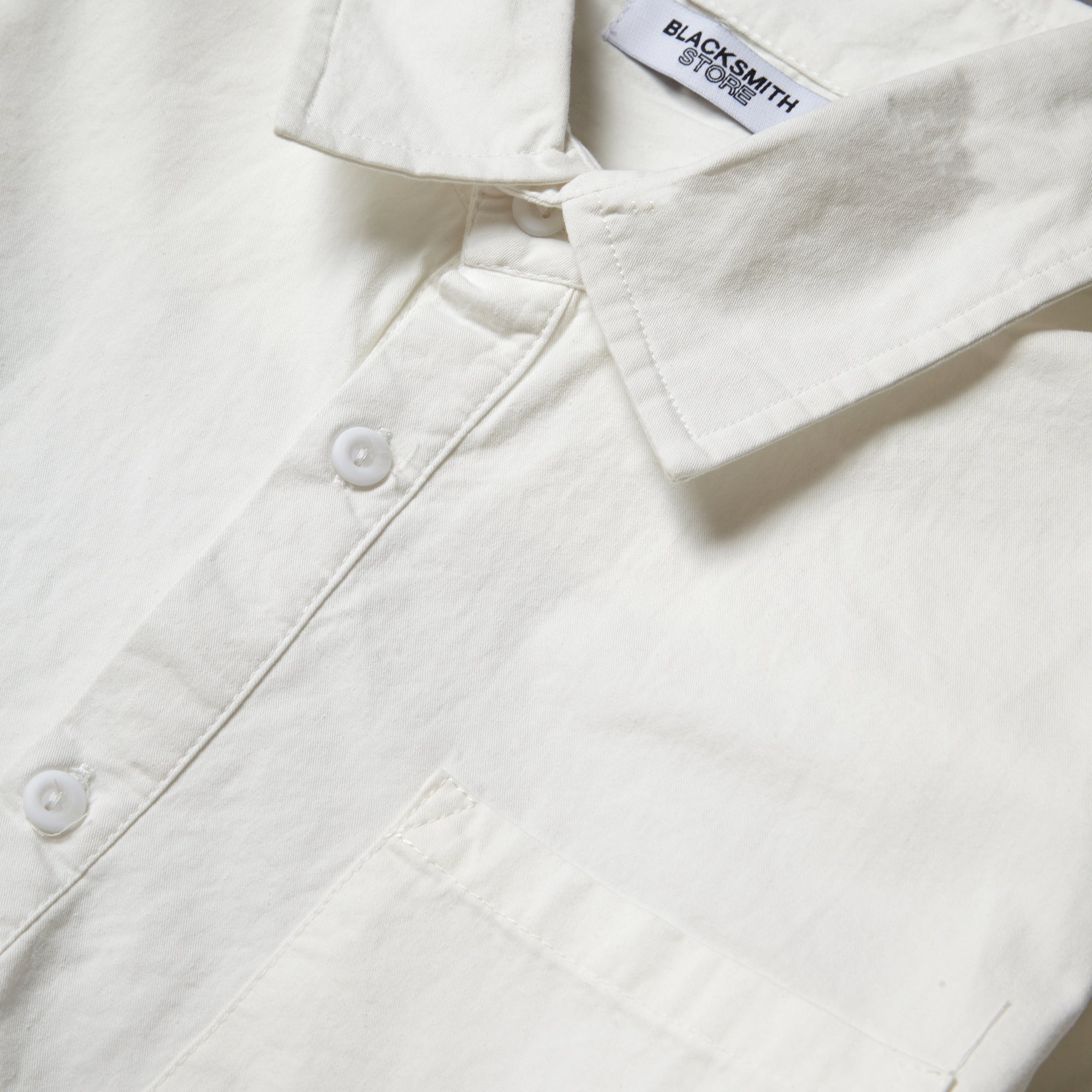 Blacksmith - Washed Popover Shirt - White