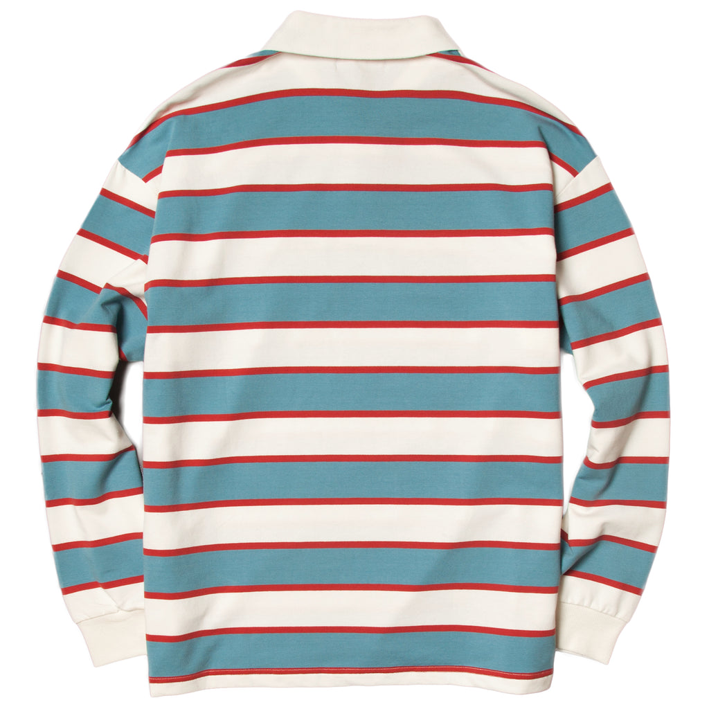Blacksmith - Striped Long Sleeve Polo - White